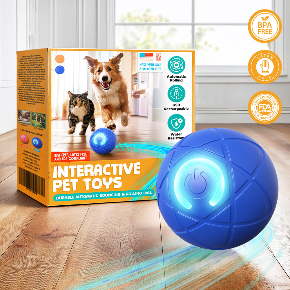 Paw Journey® Interactive Pet Toys for Dog & Cat Durable Automatic Bouncing & Rolling Ball