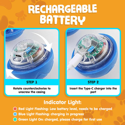 Paw Journey® Interactive Pet Toys for Dog & Cat Durable Automatic Bouncing & Rolling Ball